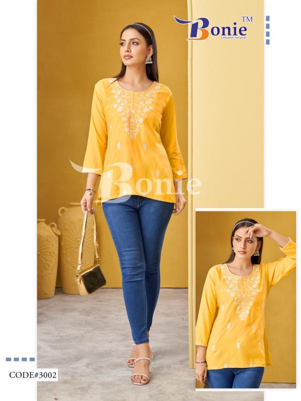 Bonie Aisha Vol 3 Stylish Rayon Lucknowi Ladies Top Collection